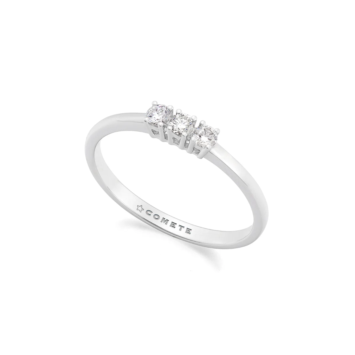 Anello trilogy COMETE in oro bianco e diamanti