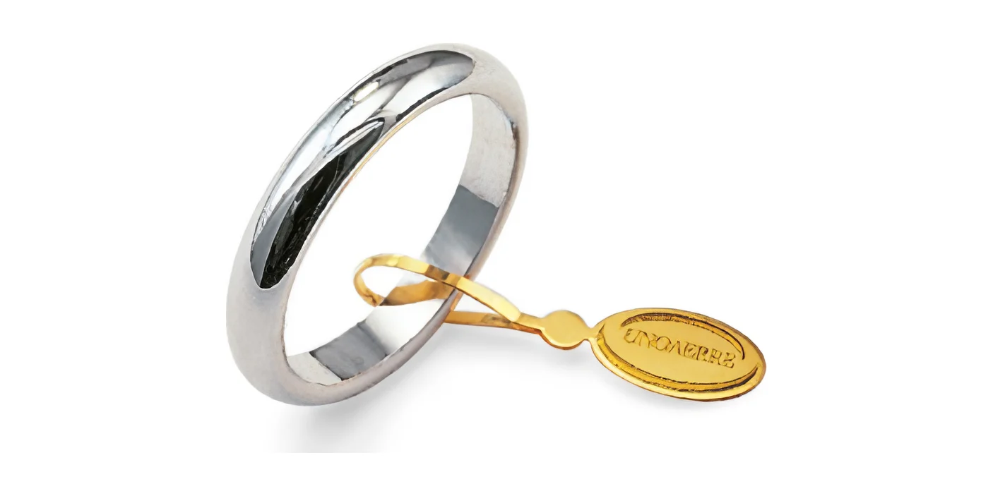 Fede classica UNOAERRE da 5 mm in oro bianco