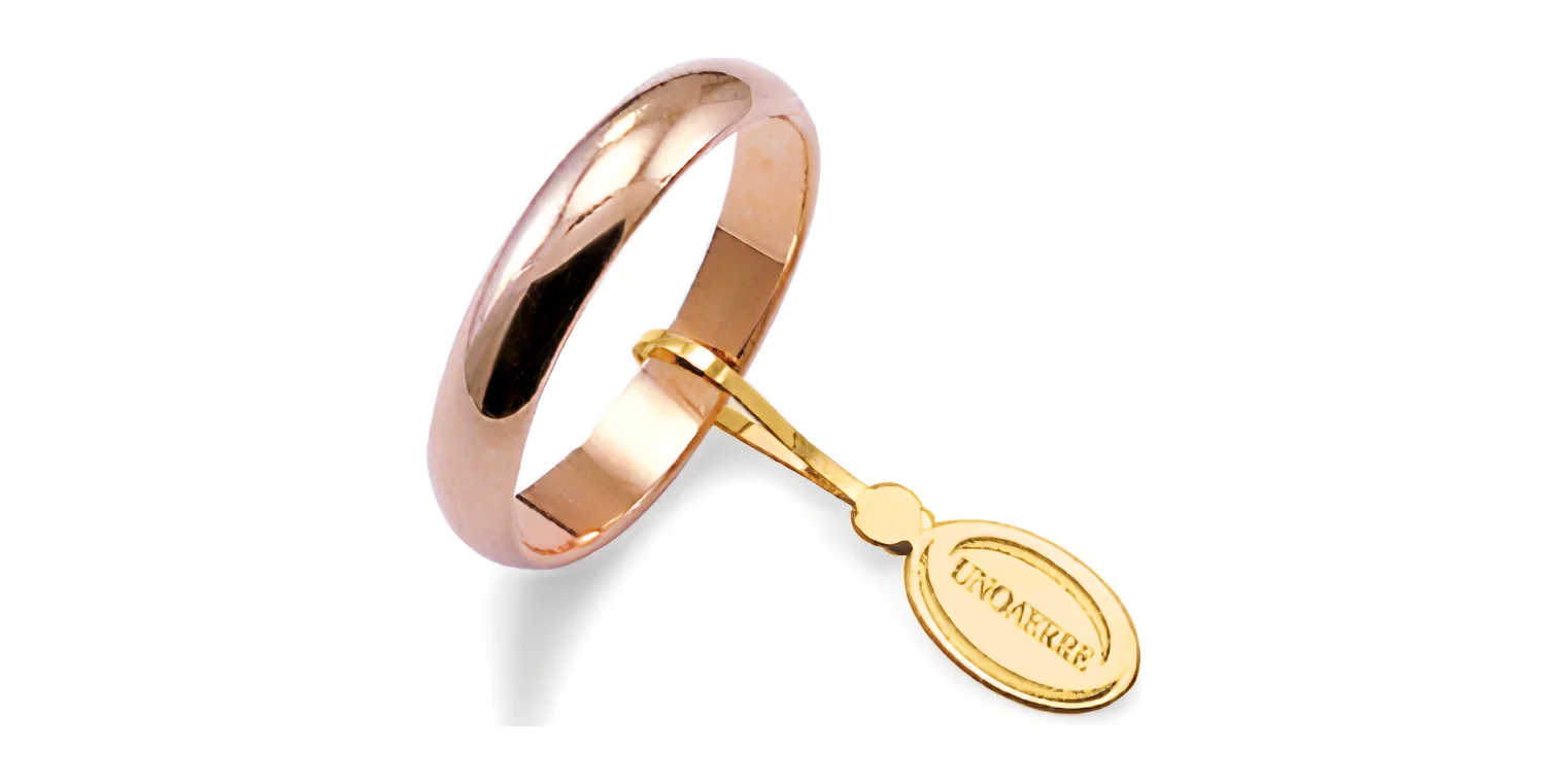 Fede classica UNOAERRE da 5 mm in oro rosa