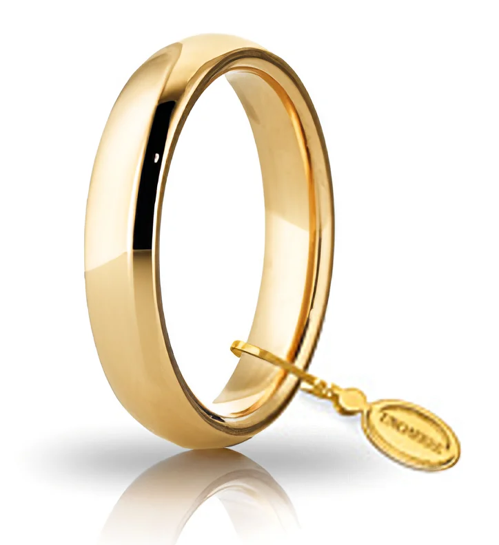 Fede comoda UNOAERRE da 4 mm in oro giallo