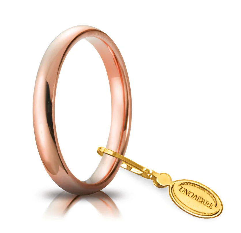 Fede comoda UNOAERRE da 3 mm in oro rosa